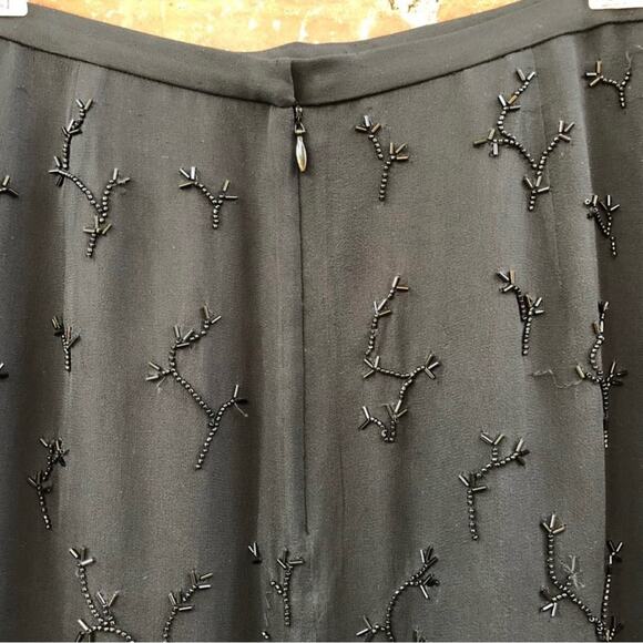 INC Silk black mini skirt lined with beads. Size 4 - Picture 8 of 9